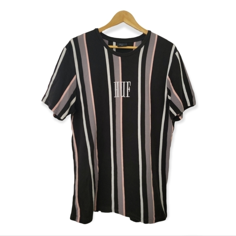 HUF Stripe Crew Neck Tee Shirt XL